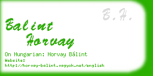 balint horvay business card